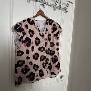 Leopard Print Button-Up Women’s Top